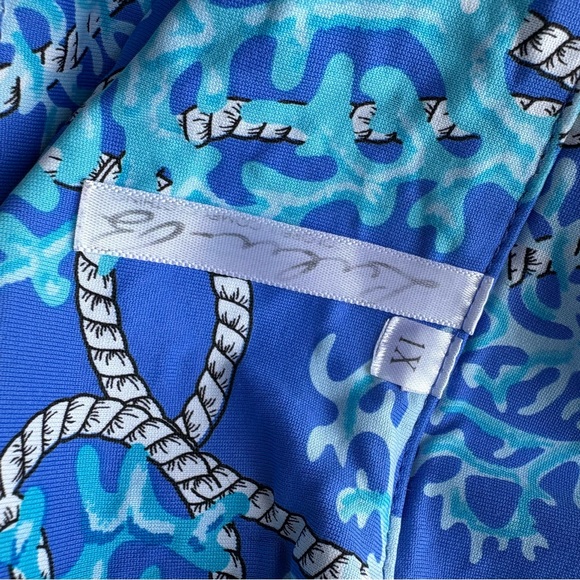 Lulu B Plus 1X Blue Summer Coral Knotical Print Sleeveless Summer Dress Beachy - Picture 5 of 8